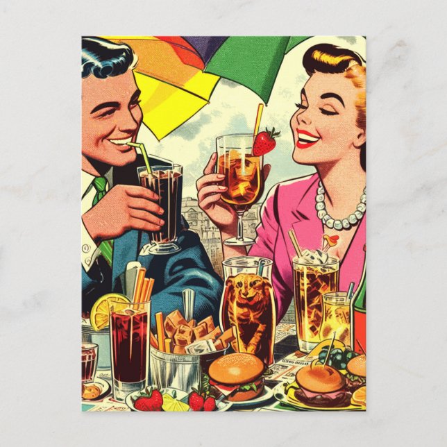 Carte Postale Comics Retro Couple Dracks (Devant)