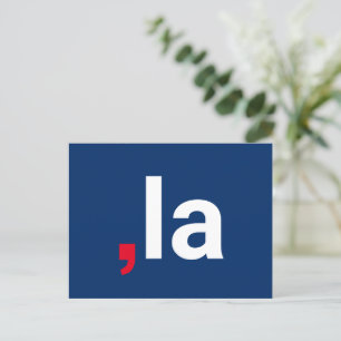 Carte Postale Comma La kamala drôle prononciation rouge blanc bl