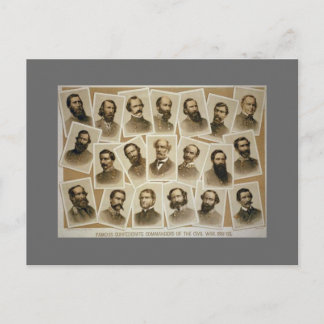 Carte Postale Commandants confédérés 1861-1865
