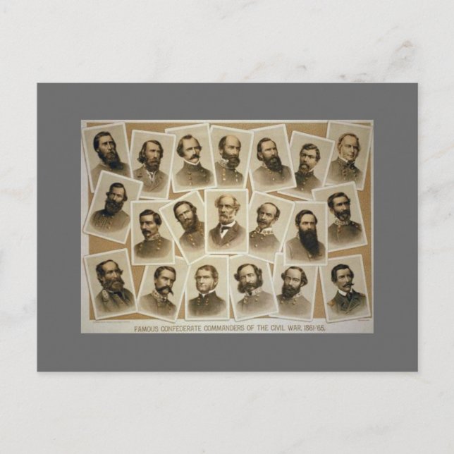 Carte Postale Commandants confédérés 1861-1865 (Devant)