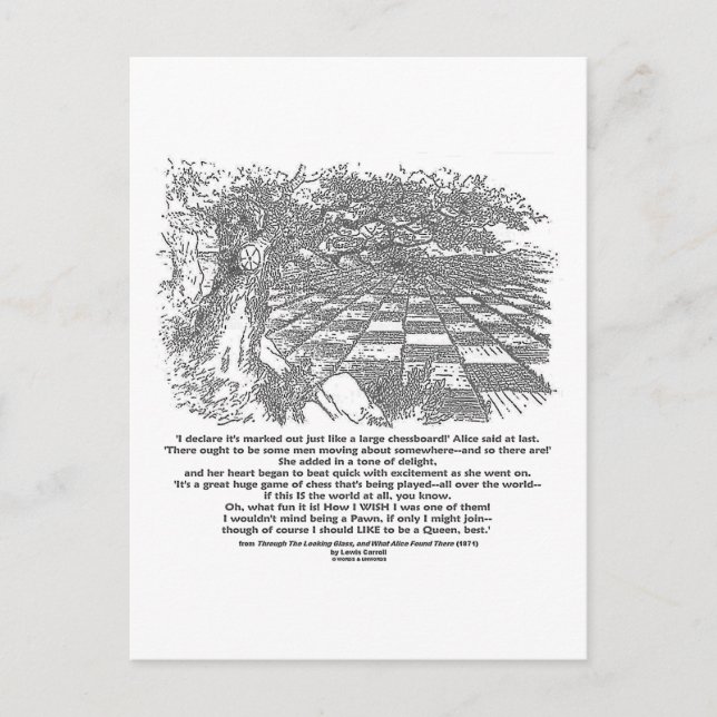 Carte Postale Comme Un Grand Jeu D'Échecs De Chess Wonderland (Devant)