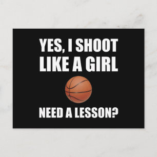 Carte Postale Comme une fille basket-ball