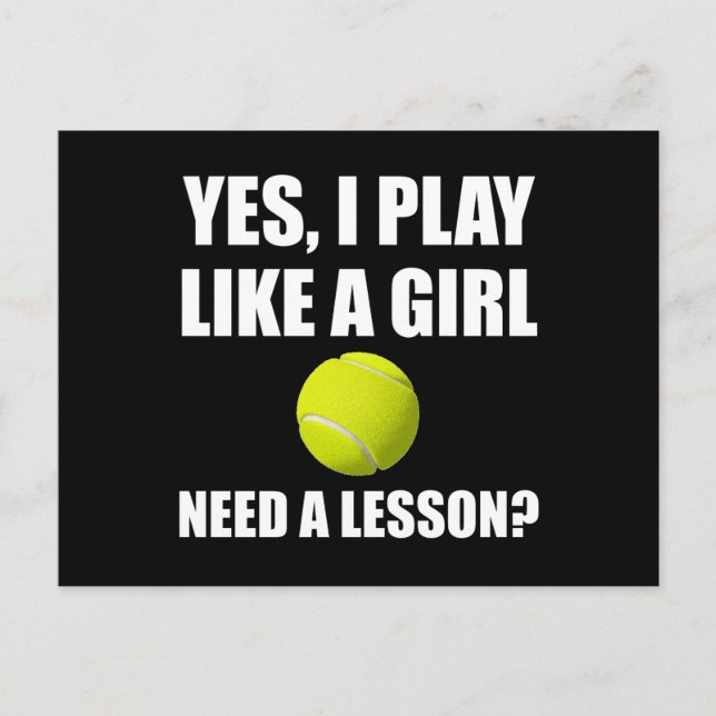 Carte Postale Comme Une Fille Tennis (Devant)