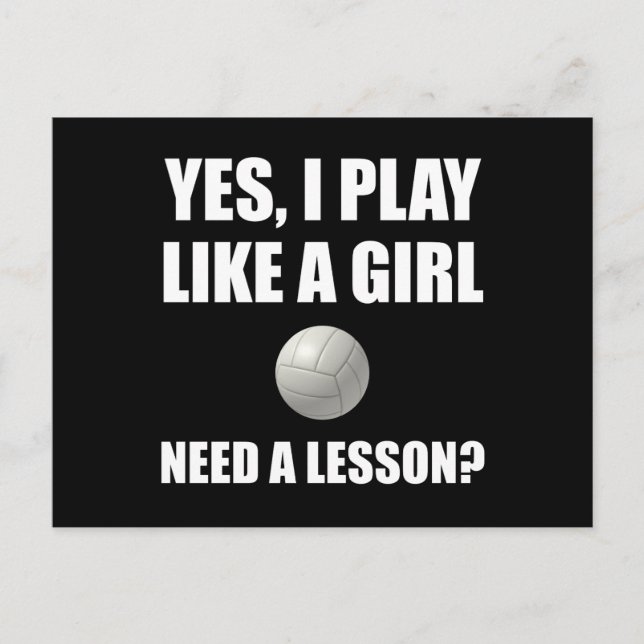 Carte Postale Comme Une Fille Volleyball (Devant)