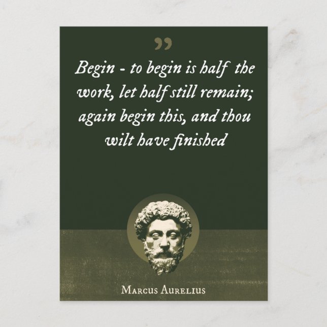 Carte Postale Commencer - commencer est la moitié du travail, et (Devant)