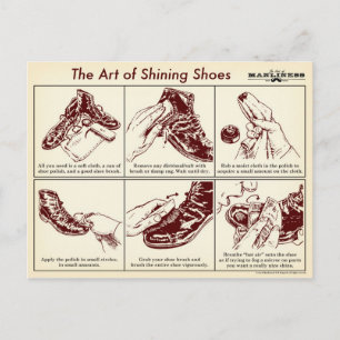 Carte Postale Comment briller des chaussures Guide illustré Cart