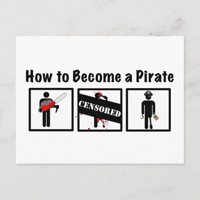 Carte Postale Comment devenir un pirate (Devant)
