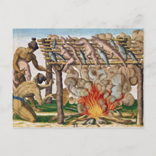 Carte Postale Comment griller les animaux, de 'Brevis Narratio'