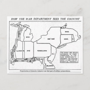 Carte Postale Comment le département de la Guerre voit les États