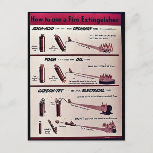 Carte Postale Comment utiliser un extincteur