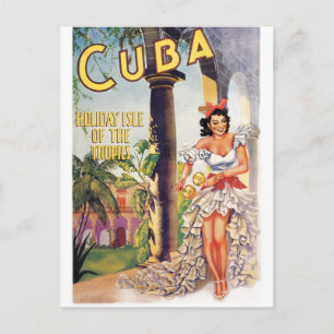 Carte Postale Commission du tourisme vintage de Cuba Tropiques V