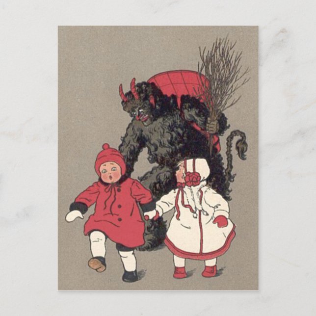 Carte Postale Commutateur Krampus Chasse Enfants (Devant)
