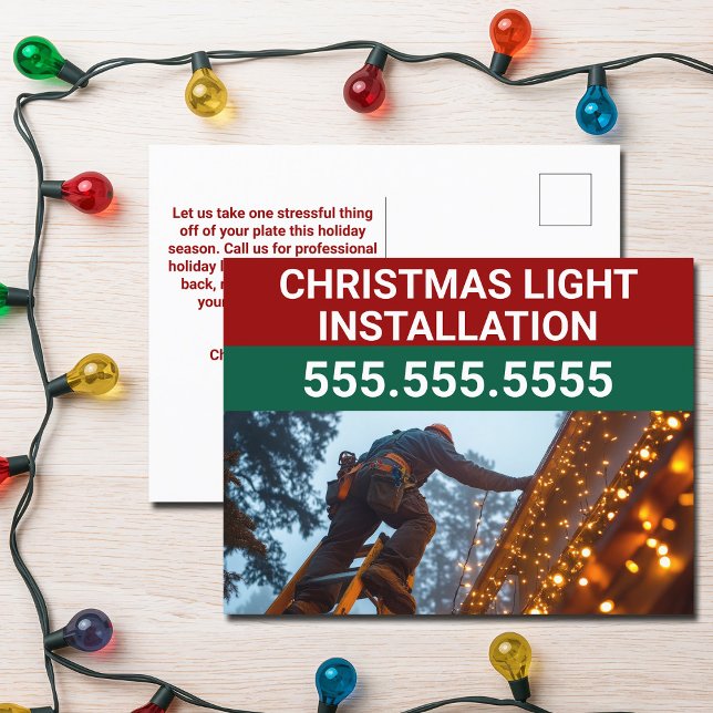 Carte Postale Compagnie d'installation de lumière de Noël person (Créateur téléchargé)