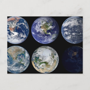 Carte Postale Comparaison D'Image De Vues Iconiques De La Planèt