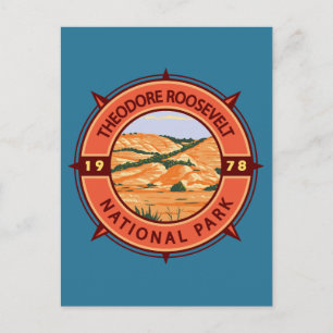Carte Postale Compas rétro du parc national Theodore Roosevelt