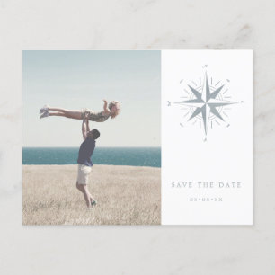 Carte Postale Compass rose photo nautique enregistrer la date
