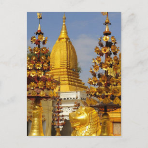 Carte Postale complexe de pagode Shwe Zigon à Bagan (Pagan),
