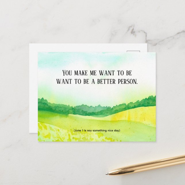 Carte Postale Compliment Dire Quelque Chose De Nice Jour 1er Jui (Devant/Arrière en situation)