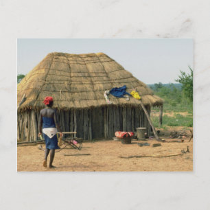 Carte Postale Composé de la famille rurale, Kunene, Angola