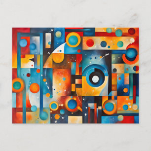 Carte Postale Composition Abstraite d'Orbite Cosmique