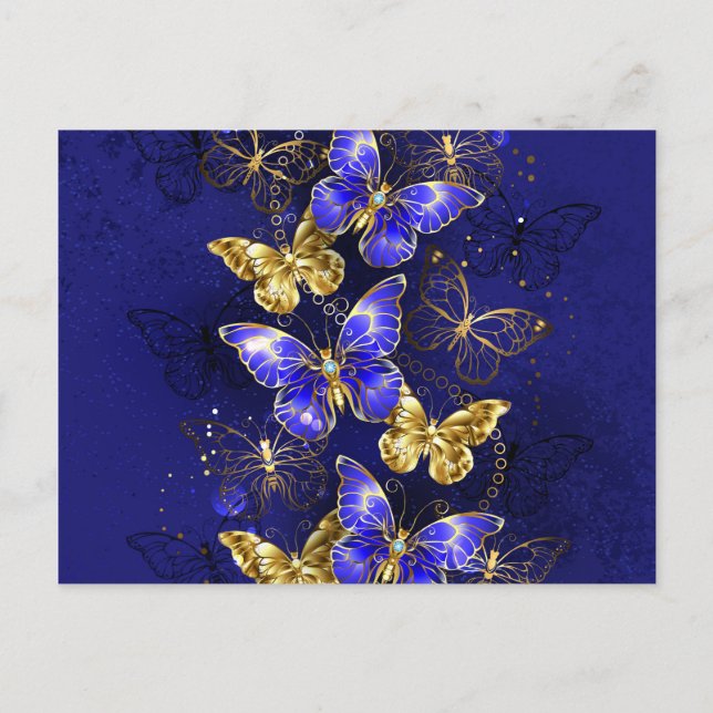 Carte Postale Composition avec papillons Sapphire (Devant)