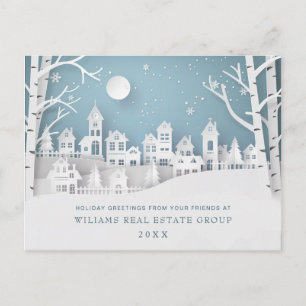 Carte Postale Composition de Noël coupée en papier Salaire d'ent