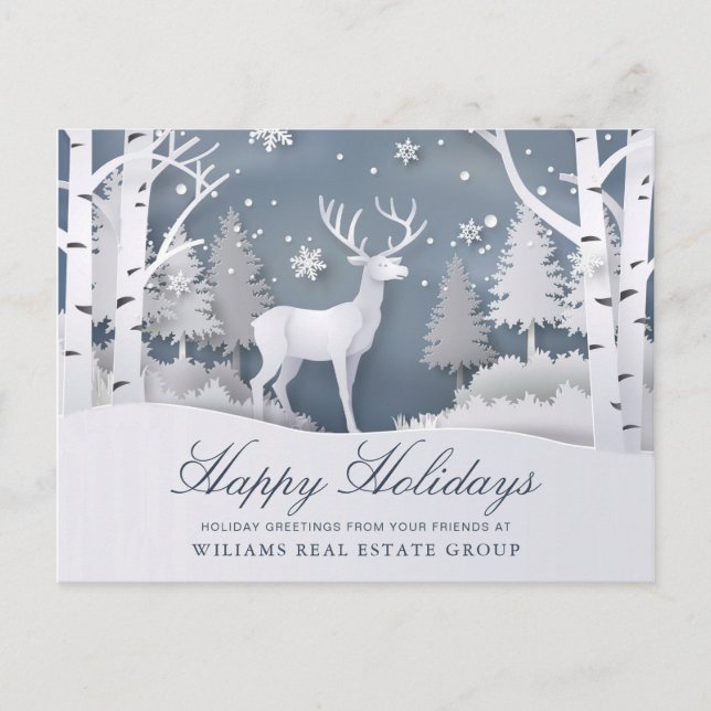 Carte Postale Composition de Noël coupée en papier Salaire d'ent (Devant)