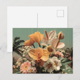 Carte Postale Composition florale d'anthurium et de fleurs tropi