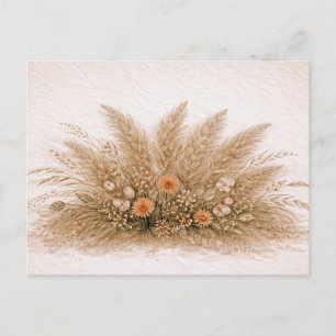 Carte Postale Composition florale sauvage de graminées de Pampas