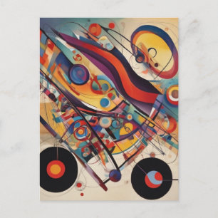 Carte Postale Composition moderne Oeuvre Abstraite
