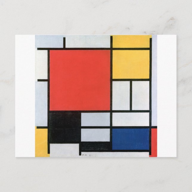 Carte Postale Composition Rouge, Jaune, Bleu, Noir, Mondrique (Devant)
