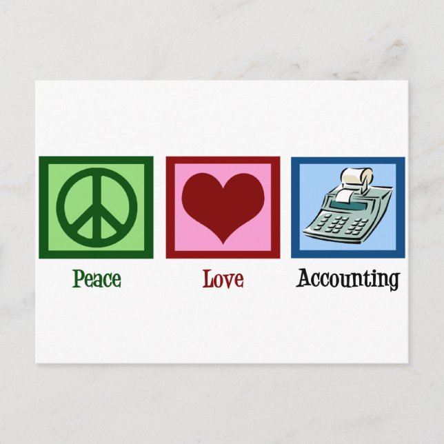 Carte Postale Comptabilité de l'amour pour la paix (Devant)