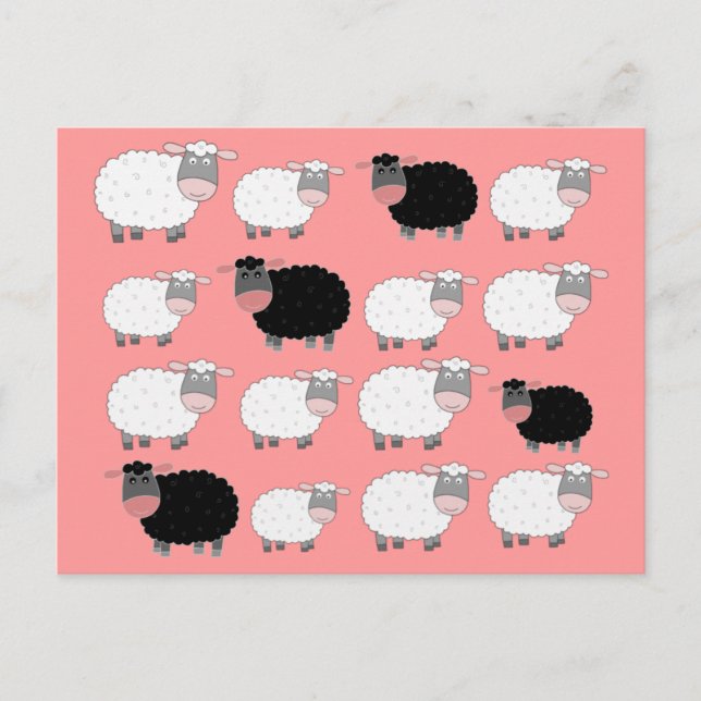 Carte Postale Compter les moutons (Devant)
