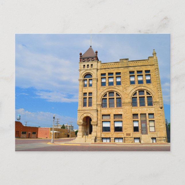 Carte Postale Comté de Ness, Kansas, Banque (Devant)