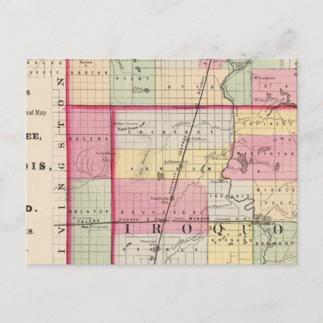 Carte Postale Comtés de Kankakee, Iroquois, Ford (Devant)