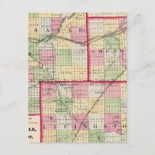 Carte Postale Comtés de La Salle, Grundy, Livingston