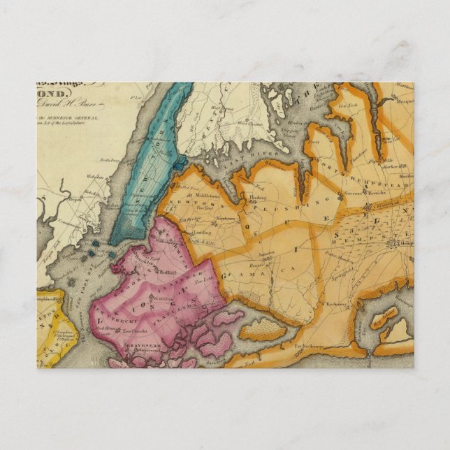 Carte Postale Comtés de New York, Queens, Kings, Richmond (Devant)