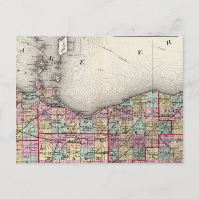 Carte Postale Comtés de Sandusky, Seneca et Summit (Devant)