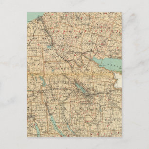 Carte Postale Comtés d'Oswego, Cayuga, Onondaga