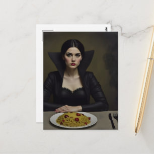 Carte Postale Comtesse vampire avec des spaghetti