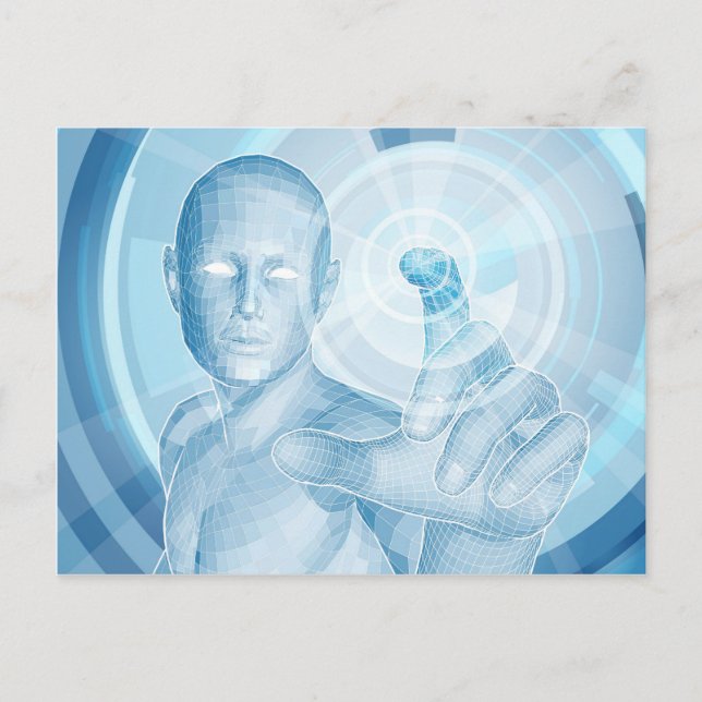 Carte Postale Concept d'application 3D de la technologie future (Devant)