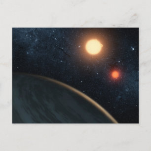 Carte Postale Concept de l'artiste illustrant Kepler-16b.