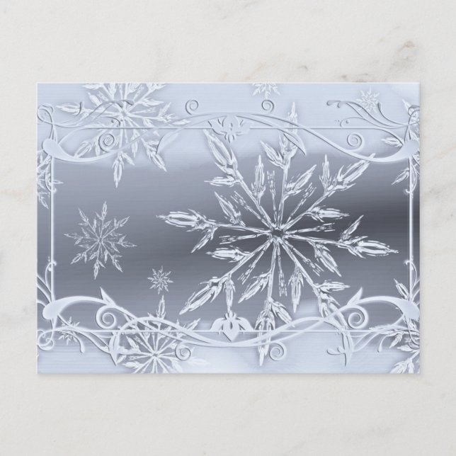 Carte Postale Conception Absolument étonnante de flocon de neige (Devant)