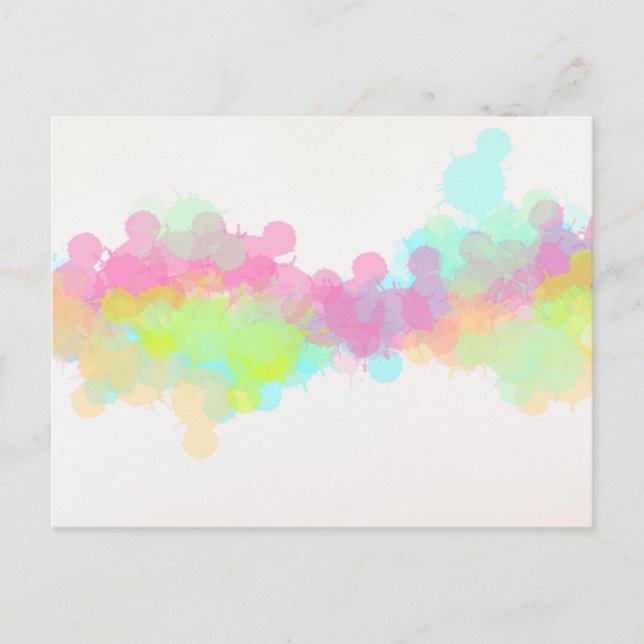 Carte Postale Conception Abstraite Aquarelle Arc-en-ciel Multico (Devant)