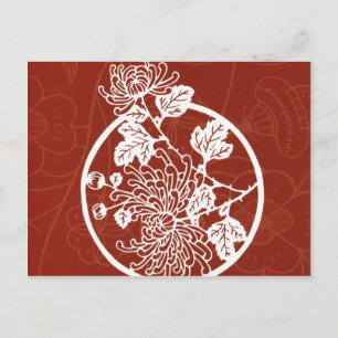 Carte Postale conception asiatique rouge