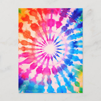 Carte Postale Conception colorée audacieuse hippie groovy Tie Dy