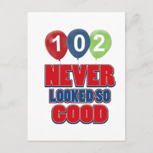 Carte Postale Conception d'anniversaire 102 ans