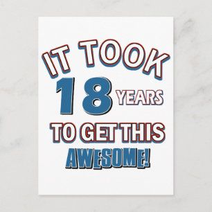 Carte Postale Conception d'anniversaire de 18 ans