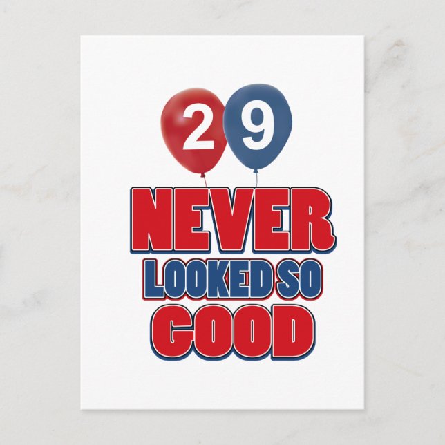 Carte Postale Conception d'anniversaire de 29 ans (Devant)