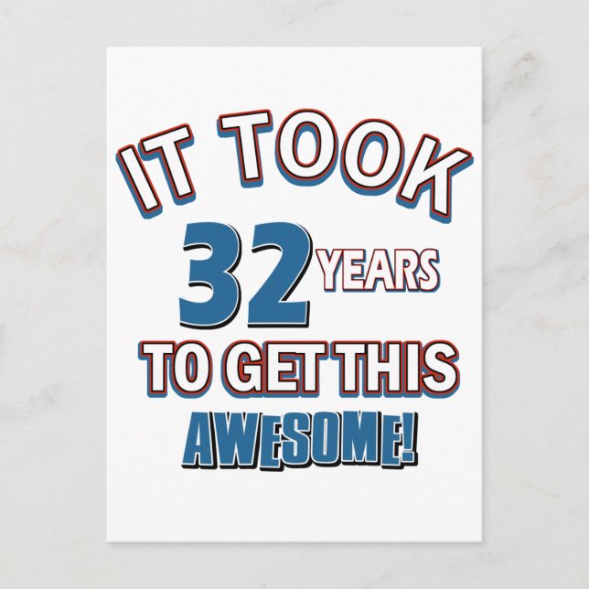 Carte Postale Conception d'anniversaire de 32 ans (Devant)